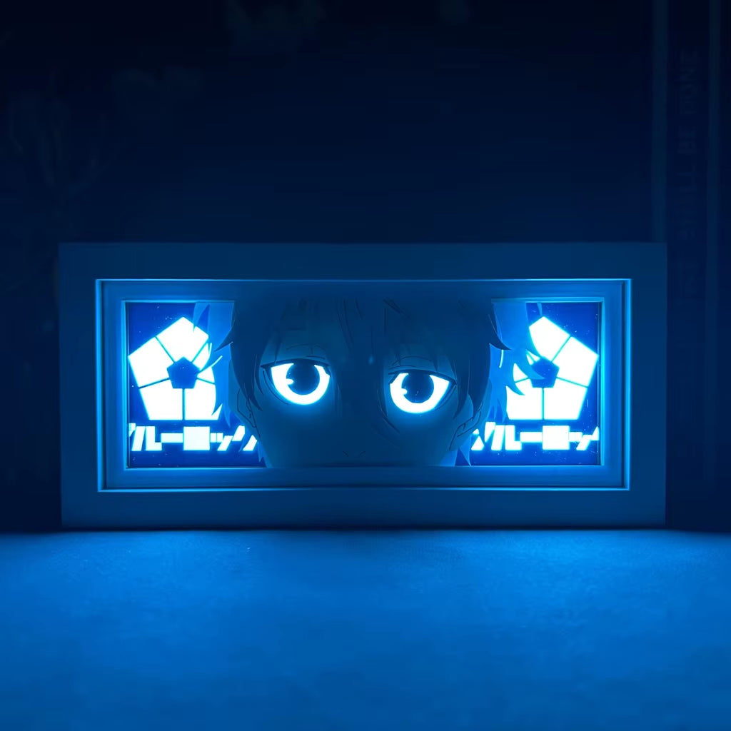 Manga Lightbox Table Desk Lamp Paper Cut Shadow Box Blue Lock Seishiro Nagi for Room Decor Anime Blue Lock Light Box Eyes Face