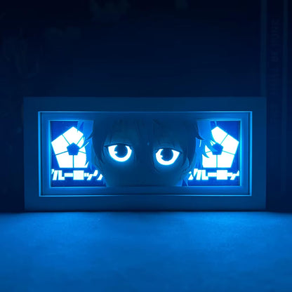 Manga Lightbox Table Desk Lamp Paper Cut Shadow Box Blue Lock Seishiro Nagi for Room Decor Anime Blue Lock Light Box Eyes Face